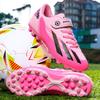 Children's Football Shoes Four Seasons Leather Velcro Wear-resistant Kick-resistant Long Spike Running Shoes