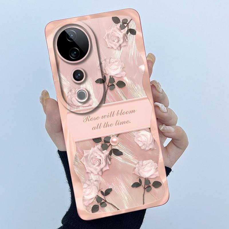 For Vivo V40 Case Vivo V40 Pro V40e Phone Case Vivo iQOO Z9S 5G Fashion Simplicity Flower Shockproof Shell Protection Back Cover