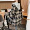 Navava Men Retro Casual Check Long Sleeve Hooded Shirt Nb2974