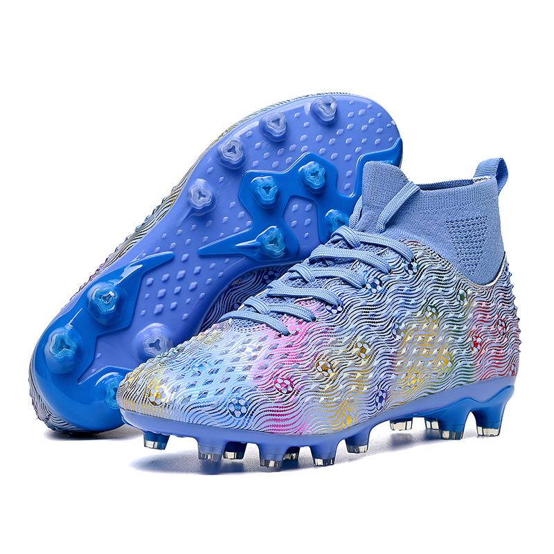 High-top Football Shoes Men's AG Spikes Competition Training Shoes Outdoor Sports High-top Socks Football Shoes Large Size
