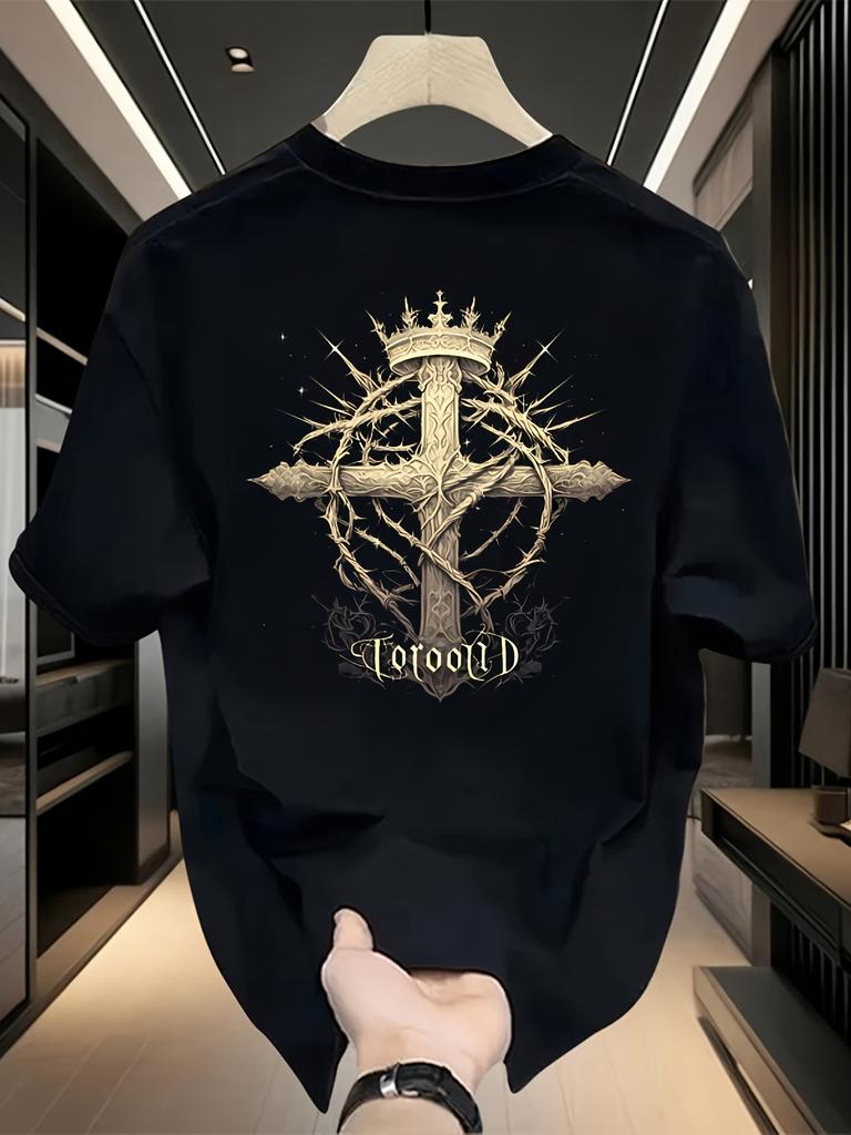 Mens 100 Cotton Casual Crew Neck Short Sleeve TShirtGraphic Print StylishLightweightBreathableGreat for Casual Wear
