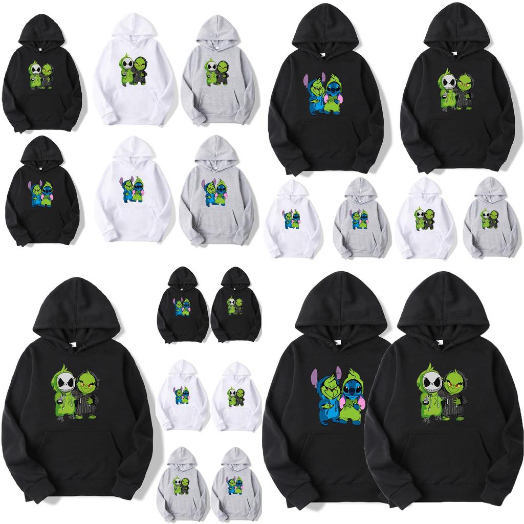 Cozy And Stylish Grinch Jack Skeleton Stich Hoodie For Christmas Celebration