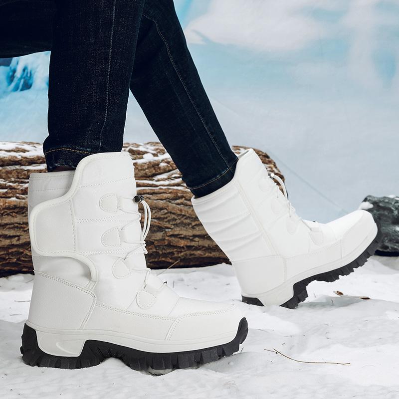 36-46 Winter Men's Plus Velvet High-top Outdoor Shoes Women's Large Size Hiking Shoes Plus Fur Warm Hiking Boots