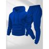 250g Men's Trendy Sports Hoodie & Sweatpants Set - Plain Color