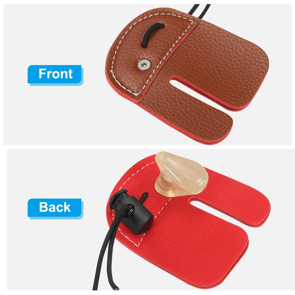 PATIKIL Archery Finger Tab Leather Archery Finger Protective Gear Brown