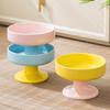 Ceramic Color-Blocked Pet Bowl Elevated Cat Bowl Protects Cervical Vertebrae Pet Supplies