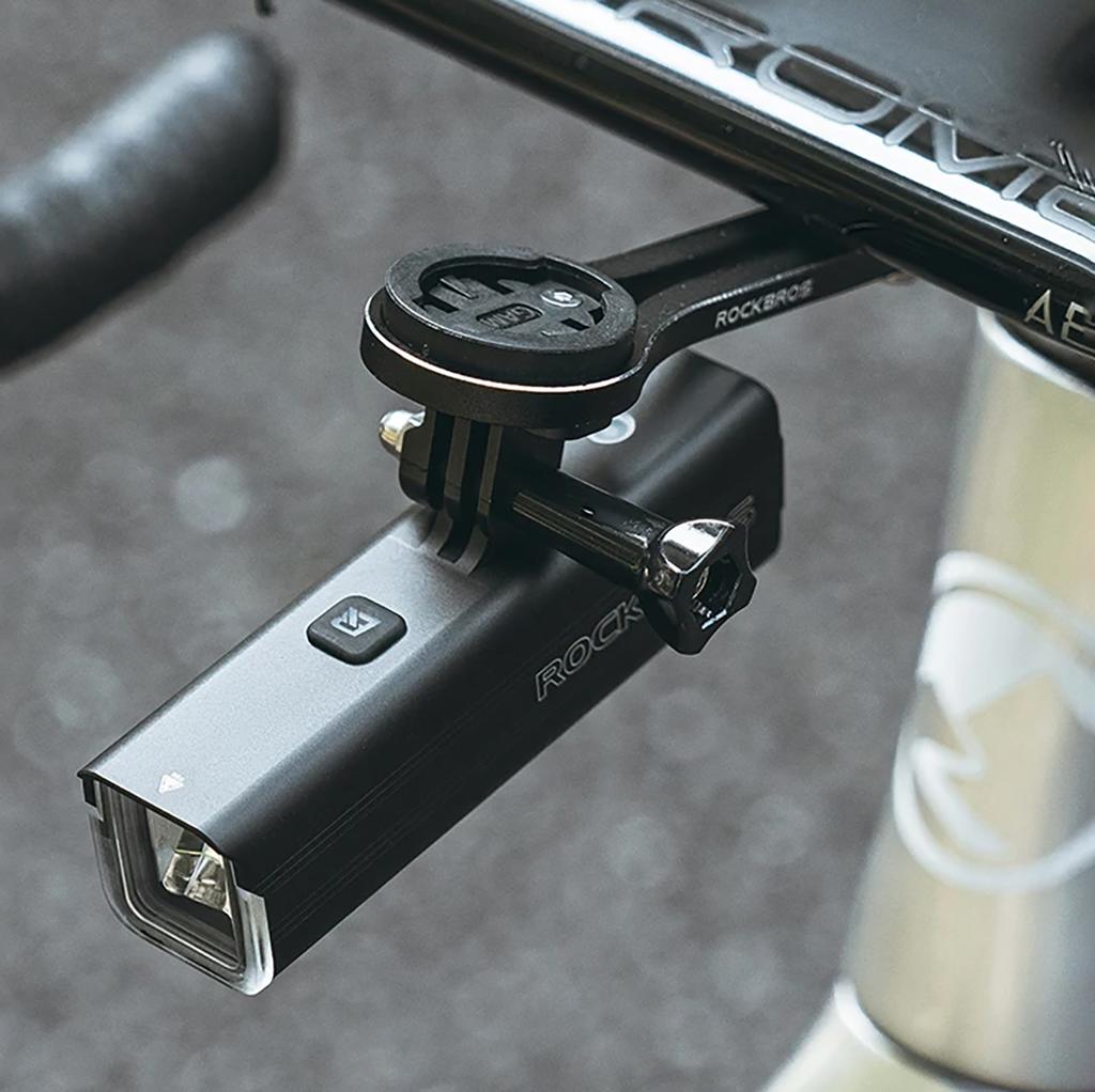 Front Bike Light 5000mAh 1500lm IPX6 Garmin and GoPro Mount Black