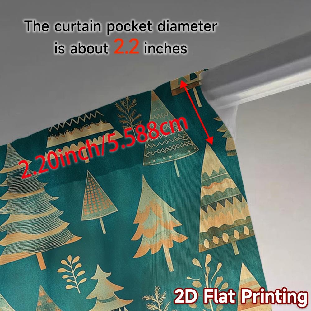 2Pcs,Curtains Christmas Trees Festive Light Filtering Popular Curtains Prints Light Filtering Curtains Versatile All For Living