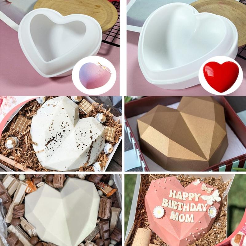 Multiple Size Silicone Heart Cake Molds Heart Shape Silicone Baking Tray Easy Demold Cake Molds for DIY Baking Creation