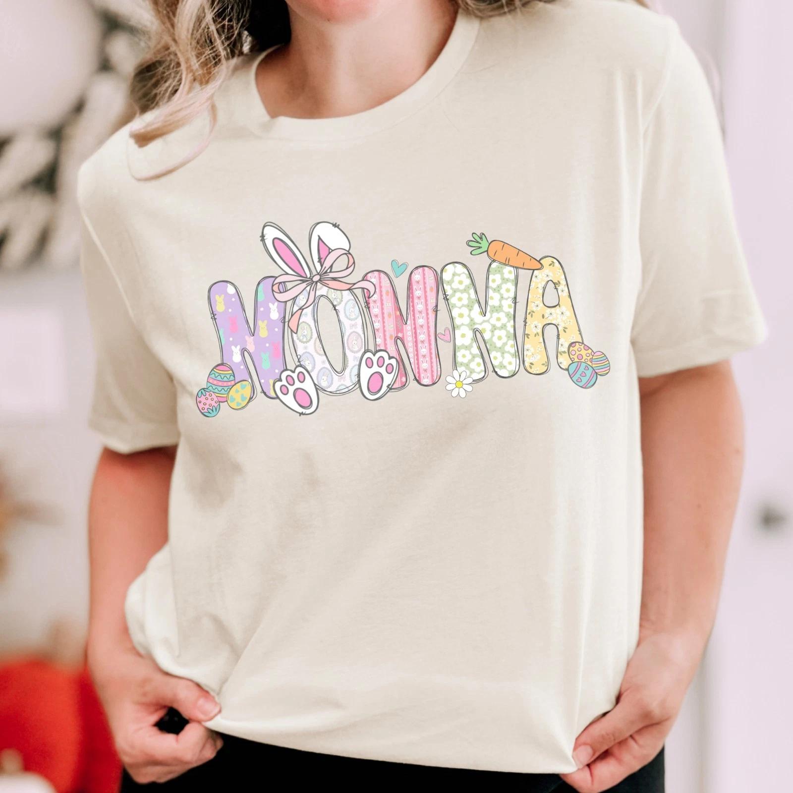 Italian Nonna Easter T-Shirt, Grandmother Spring Bunny Egg Hunt Tee 4XL