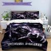 3PC Custom Name Grim Reaper Artwork Bedding Set Printed Bedding Set Duvet Cover Closure Includes 1 Duvet Cover & 2 Pillowcases for All Seasons Bedroom