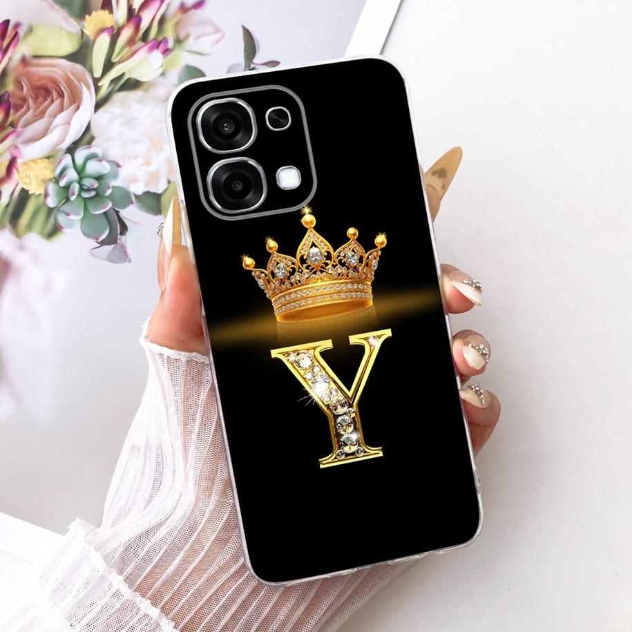 

For OPPO F31 Case CPH2781 Luxury Crown Letters Soft Silicone Clear TPU Back Cover For OPPO F31 Pro CPH2763 A6 Pro OPPOA6 4G Capa OPPO A6 Pro 4G