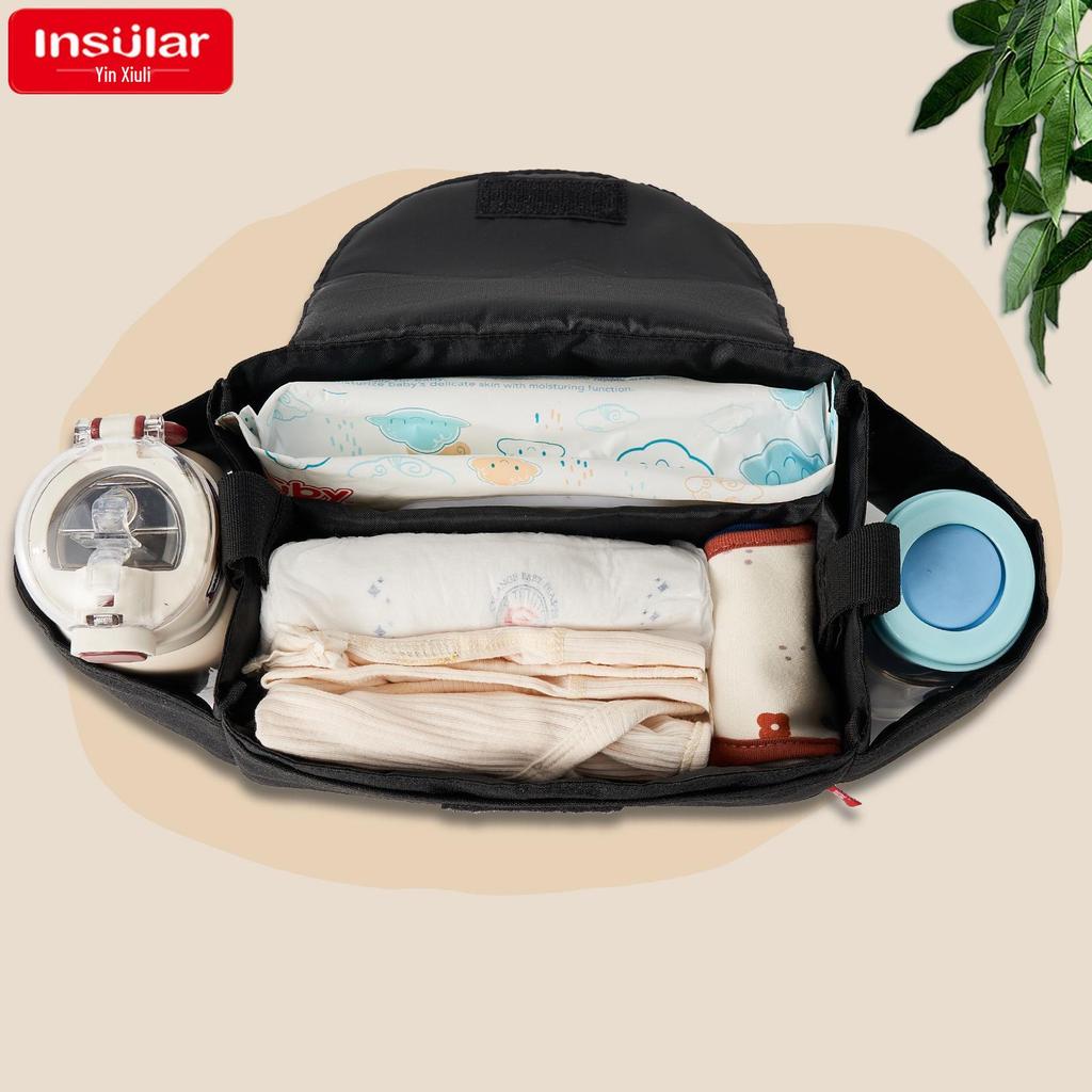 Multifunctional Baby Stroller Hanging Bag - Portable Storage for Bottles, Cups & Diapers