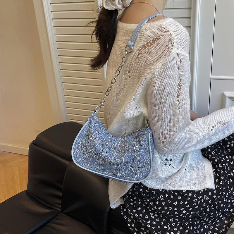 Niche denim dumpling bag women's 2025 new high-end fashion foreign style versatile single shoulder messenger bag