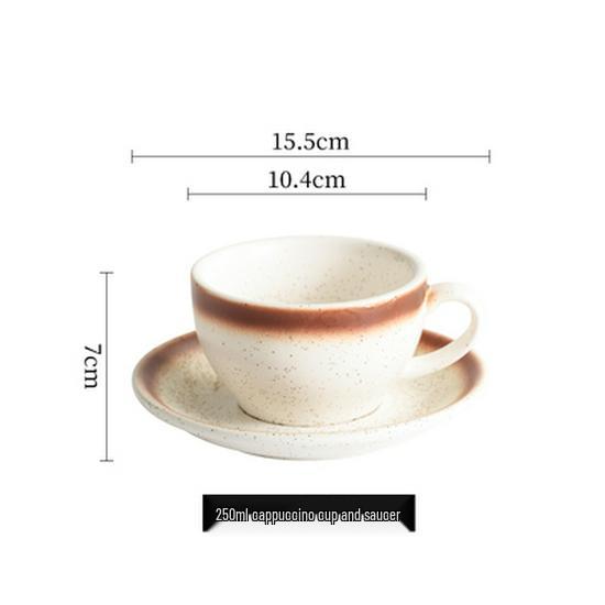 Набор кофейных чашек Sawada для латте-арта – 320 мл, Ретро-стиль, Широкое горлышко для капучино Default