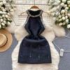 Accessible Luxury Silm Exquisite Rhinestone Dress Small Dress