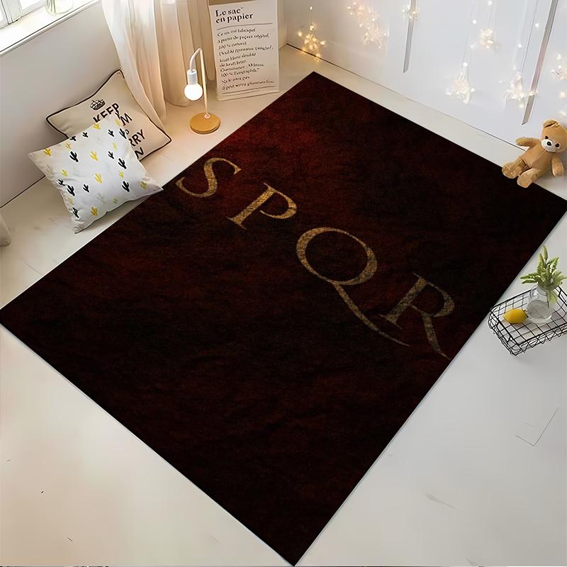 Luxury Roman SPQR Carpet with Dark Red Design for Home Decor Suitable for use as an anti-slip for living room bedroom sofas
