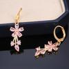 Flower zircon pendant earrings in multiple colors to choose from