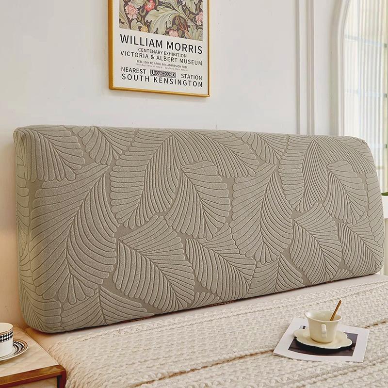 Jacquard Bed Headboard Cover Solid Color Elastic Bed Head Slipcover Bedroom Dust Cover All-inclusive Bed Backrest Cover