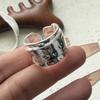 925 Sterling Silver Rings for Women Couple Minimalist Handmade Simple Heavy Wide Ring Fine Jewelry Gift Prevent Allergy