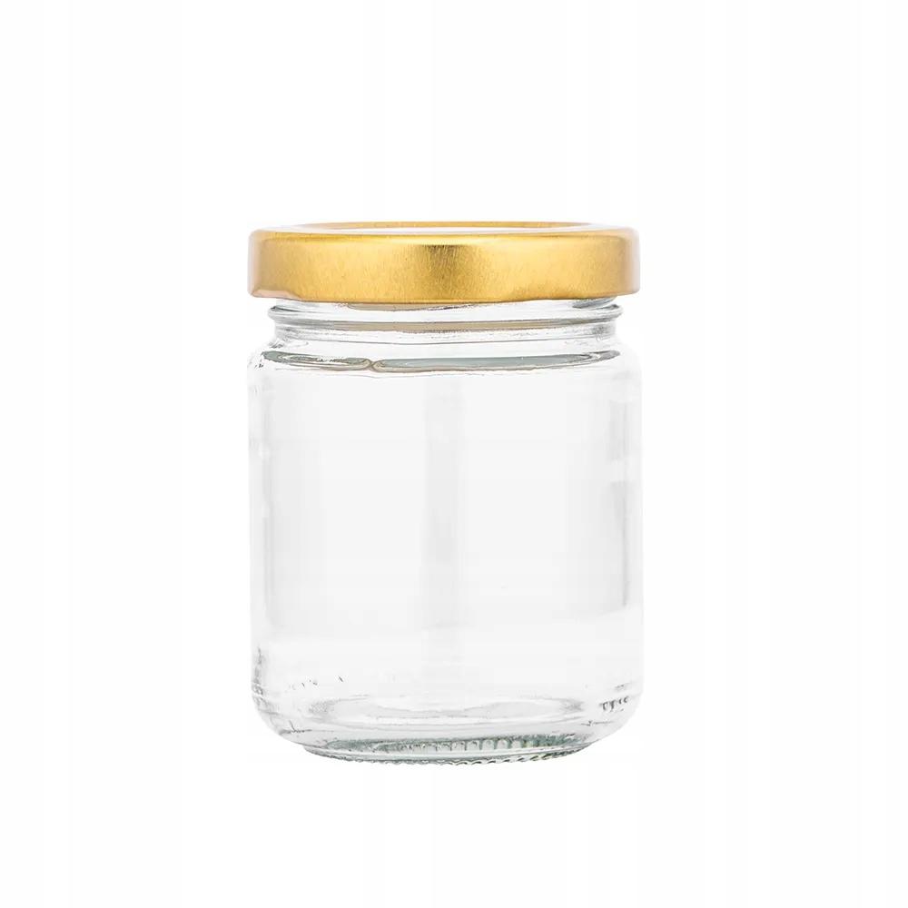 Glass Jars for Preserves Golden Lids for Jam Set of 6 Pieces 135 Ml