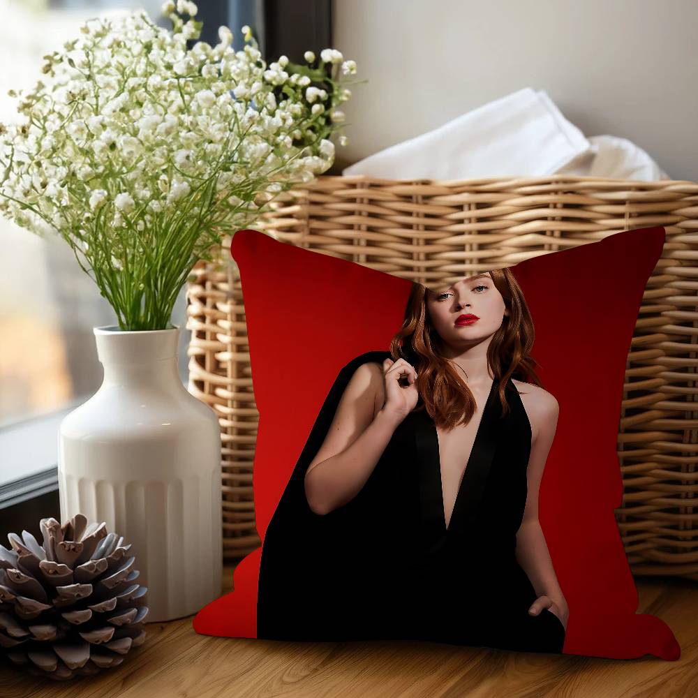 S-Sadie Sink Schauspieler Kissenbezug Toon Geschenk Kissenhülle Schlafzimmer Zuhause Sofa Stuhl Sitz Dekor Kissenhülle