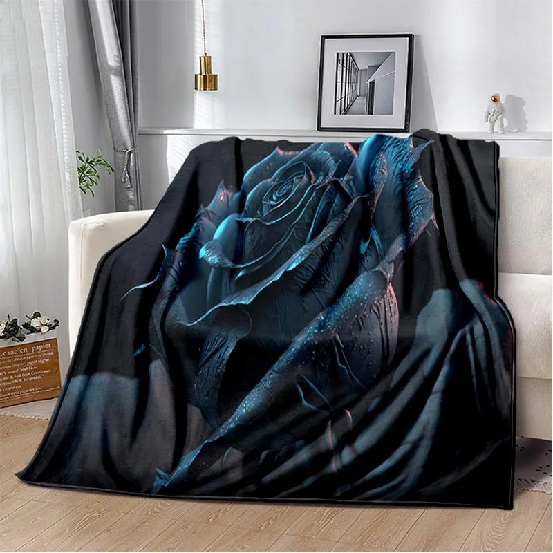 Nordic Love Rose Flowers Daisy Blanket,Soft Throw Blanket for Home Bedroom Bed Sofa Picnic Travel Office Rest Cover Blanket Kids