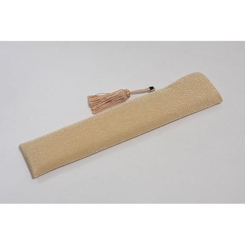 Used [New] [Hasegawa] Kyoto fan "Kikyou" double-sided pattern, handmade by Kyoto craftsmen, fan with tassels, beige, fan bag included, paper box 0