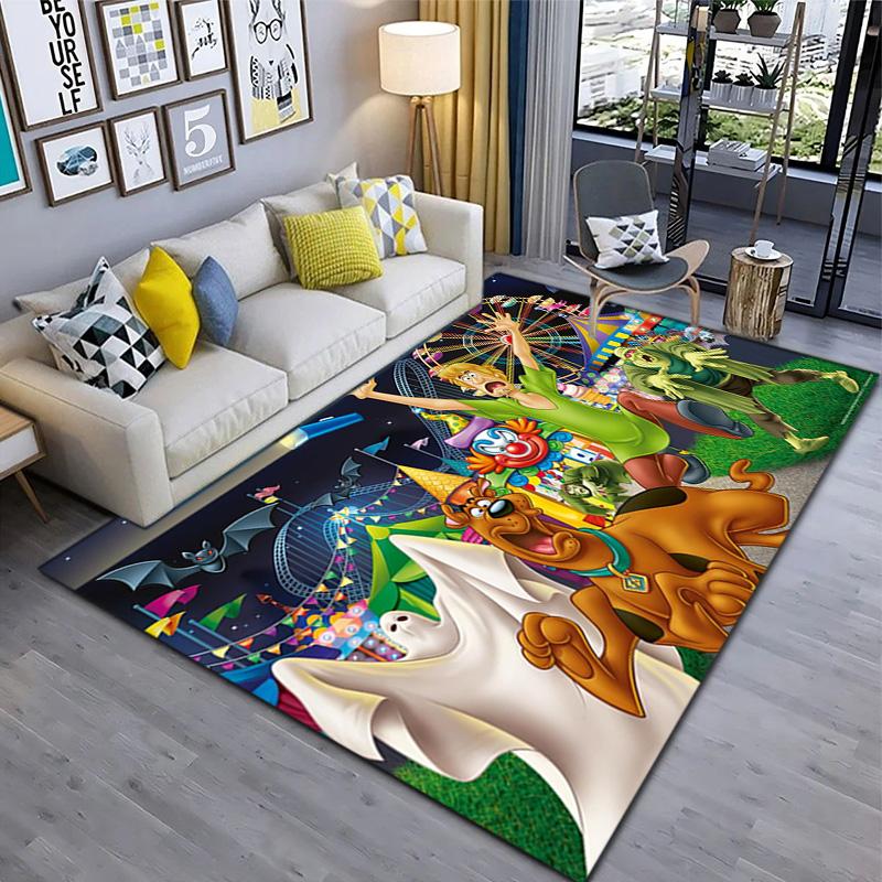 Halloween Cartoon Comedy Adventure Movie Scooby-Doo Carpet Is Suitable for Living Room and Bedroom Doormats Office Balcony Decorative Carpet V4