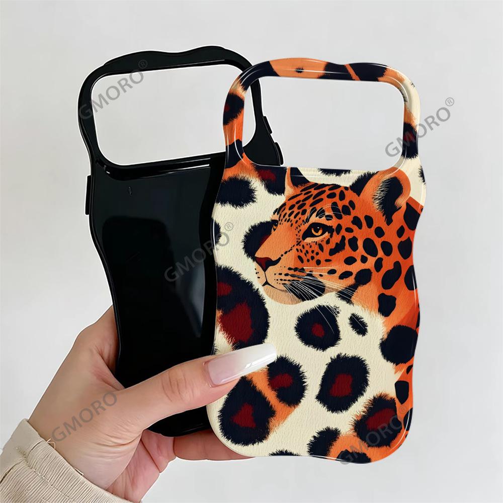 Wave Two-in-one Film Shell iPhone16 Anti-drop Leopard Leopard Print Apple 17promax Foreign Trade Hot-selling Women's Models