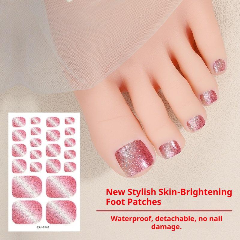 Glittery Nail Stickers, Gradient Cat-eye Toenail Stickers, Waterproof Nail Stickers That Brighten Skin Tone