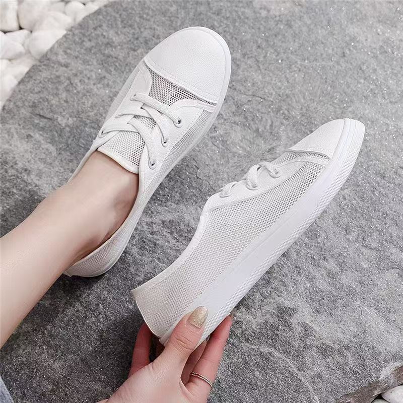 New low-top canvas shoes female student flat casual shoes sports casual board shoes lazy little white shoes