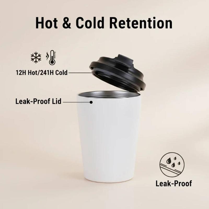 350Ml Creative 304 Stainless Steel Travel Mug Coffee Mug Double Wall Vacuum Insulated Tumbler Wide Mouth Tea Cup With Lid