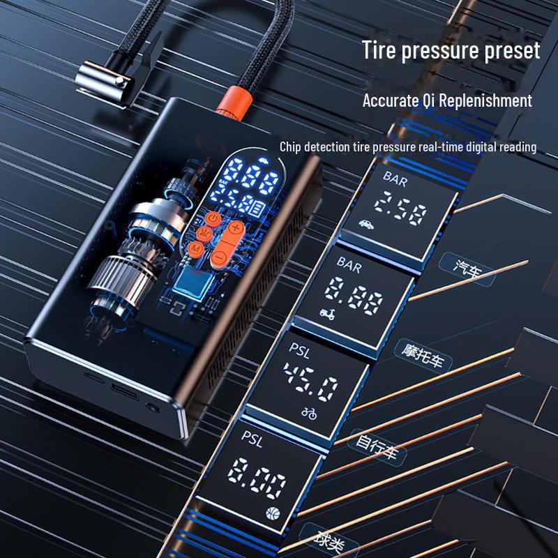 Smart Digital Display Wireless Portable Car Air Pump: High Pressure Electric Tire Inflator