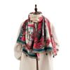 Autumn and winter new double-sided color oil painting series imitation cashmere thickened warm scarf women's air conditioner shawl