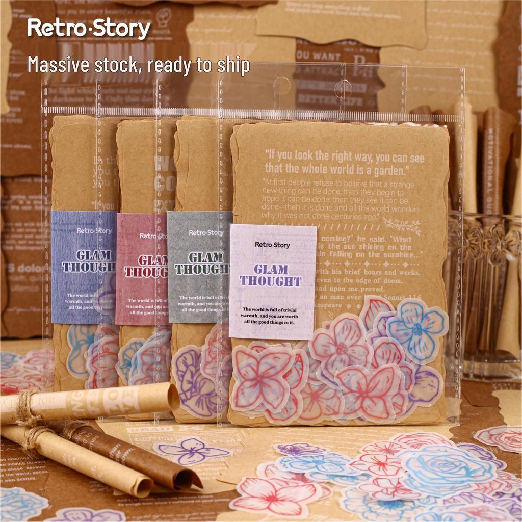Huaxiang Retro DIY Journal Decoration Material Pack - 4 Styles