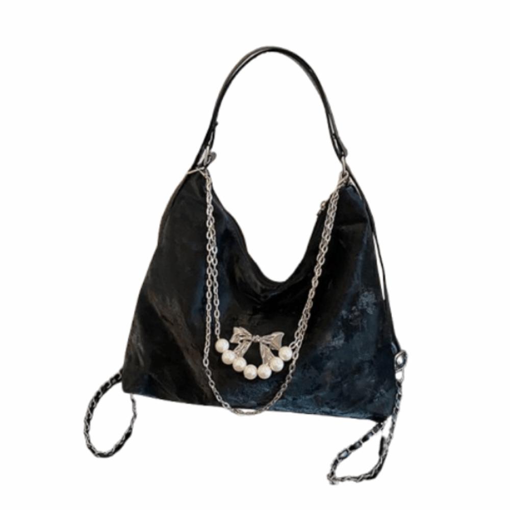 

Large Capacity Women s Shoulder Bag Retro Shopping Handbag Student Tote Bag College Students чёрный