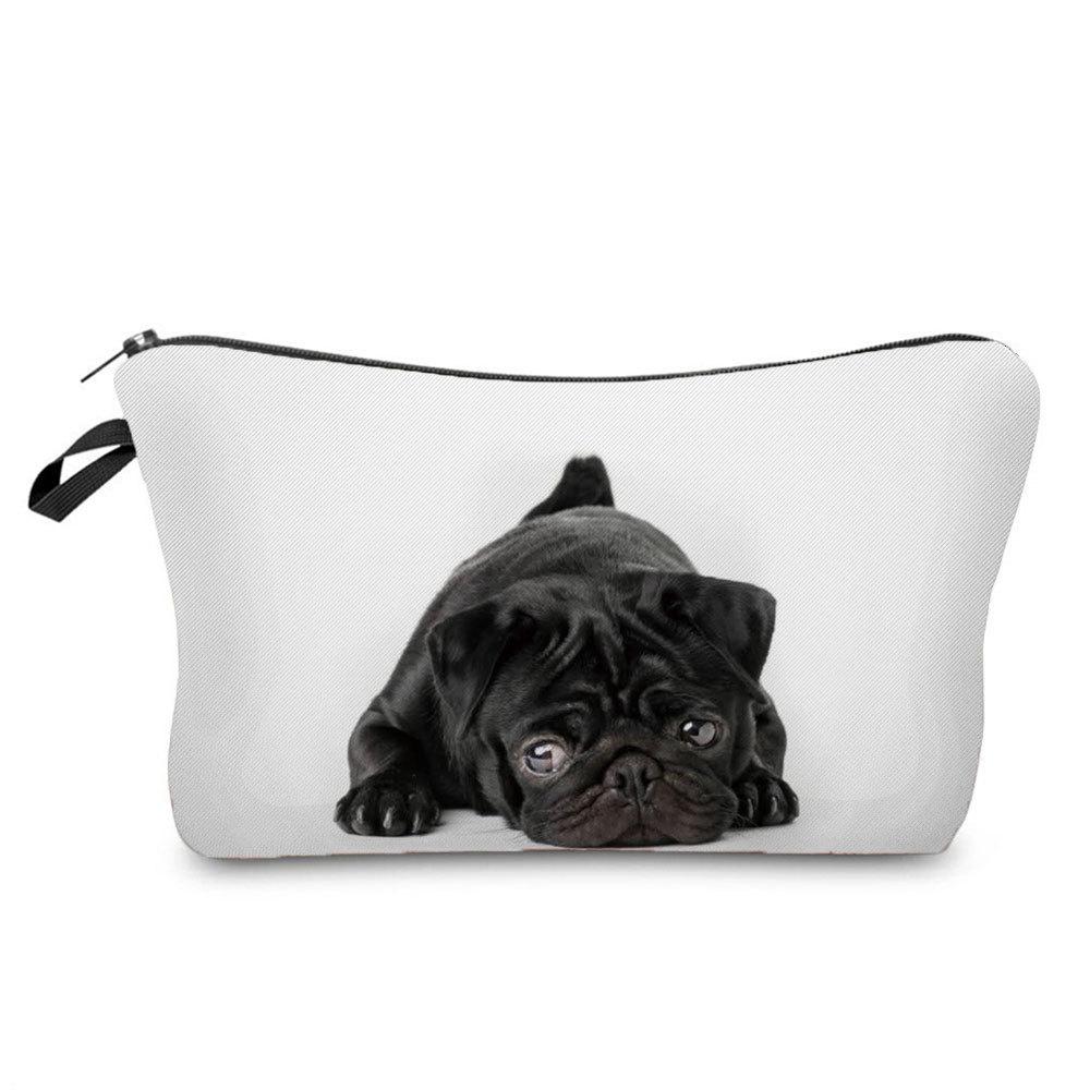 Damen Kosmetiktasche mit Hundeaufdruck Toilettenartikel Organizer Reiseaufbewahrungskoffer 6675