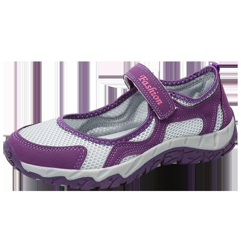 Large size outdoor travel spring and summer mesh sneakers mesh walking shoes single shoes 35