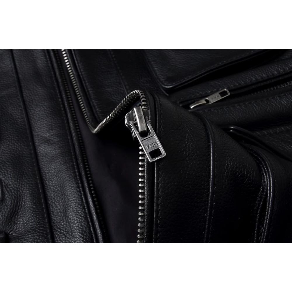 Chinese Size Black Real Cowhide M65 Hunting Leather Jacket Men Genuine Leather Coat Winter Pockets Jackets