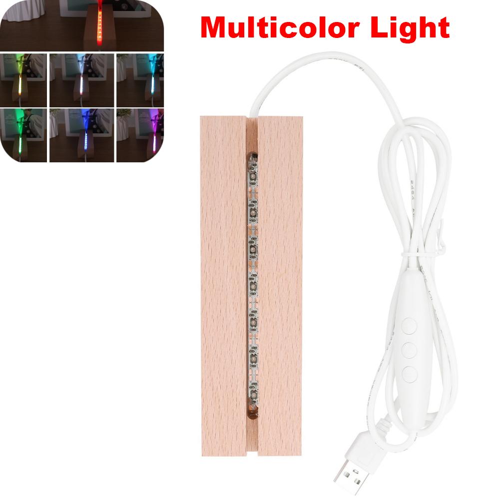1-10pcs LED Wood Light Display Crystal Wooden Lighted Base Stand Acrylic Light Plate Base USB Wooden Base for Resin Art Lights