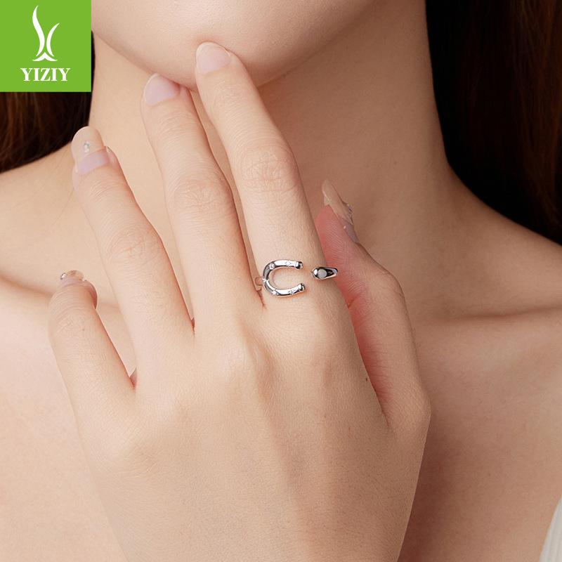 U-Shaped Horseshoe Open Ring Personalized Fashion Mango S925 Sterling Silver Ring Jewelry