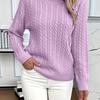 Round Neck, Fried Dough Twists Thickened Knitwear, Female, Autumn and Winter 2025 New Style, Knitwear, Solid Color Top, Base Sweater