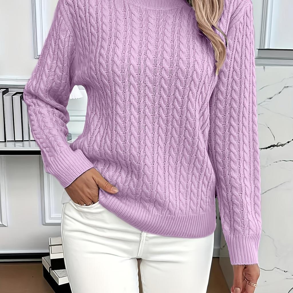 Round Neck, Fried Dough Twists Thickened Knitwear, Female, Autumn and Winter 2025 New Style, Knitwear, Solid Color Top, Base Sweater