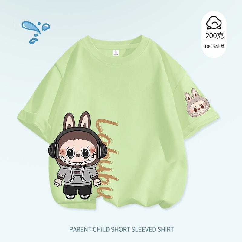 LABUBU Women's and Girls' Popular T-shirt Cute and Comfortable Cartoon Summer Casual Top