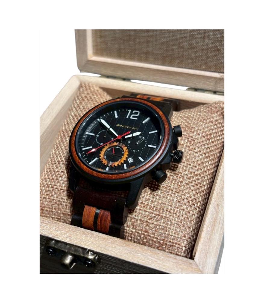 A Trending and Wooden Watch Made of Natural and Wood X Waterproof X Multifunctional X Chronograph Ever-popular Wood. Stylish, Waterproof,