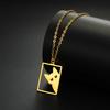 Teamer Cat Kitten Pendant Necklace Stainless Steel Pet Animal Necklace Cute Funny Cat Daily Jewelry for Women Girls No Rust