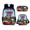 Set Zaino per Bambini con Personaggi di Film Cars in Materiale di Nylon con Spallacci Regolabili per Bambini