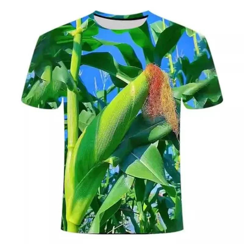 Summer Originality Fun Vegetable Graphic T-shirts For Men Fashion Casual Trend Personality 3D Printed Round Neck Short Sleeved XXS