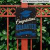 2D Flat - 8X12 Inch Vintage Aluminium Metal Sign for Graduation, Featuring A Rustic Design That Says 'Congratulations! Graduates'. Perfect for